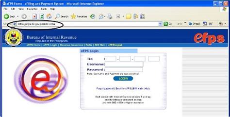 www.bir.gov.ph|eFPS Login Page.